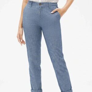 Gap Girlfriend Chambray Blue Classic Straight Leg Pants Size 8